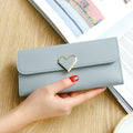 NEW Style Love Women's Purse Cross Pattern Long Section 3 Folding High Capacity Card Holder Clutch Wallets Carteira Feminina