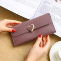 NEW Style Love Women's Purse Cross Pattern Long Section 3 Folding High Capacity Card Holder Clutch Wallets Carteira Feminina