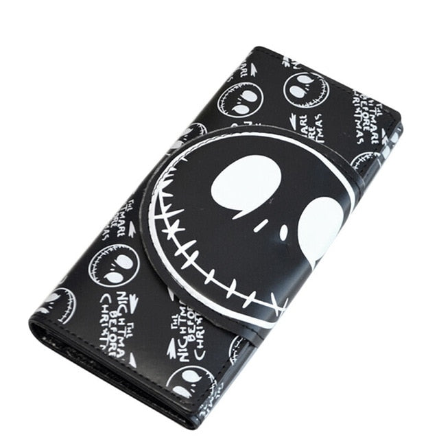 2Colors New 18*8.5*2cm Long Comics Nightmare Wallets Unisex Thriller Movie Cartoon Jack Skull Purses PU Leather Clutch
